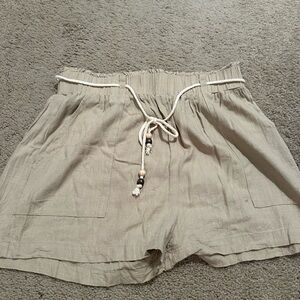 Doe & Rae Tan High Waist Shorts